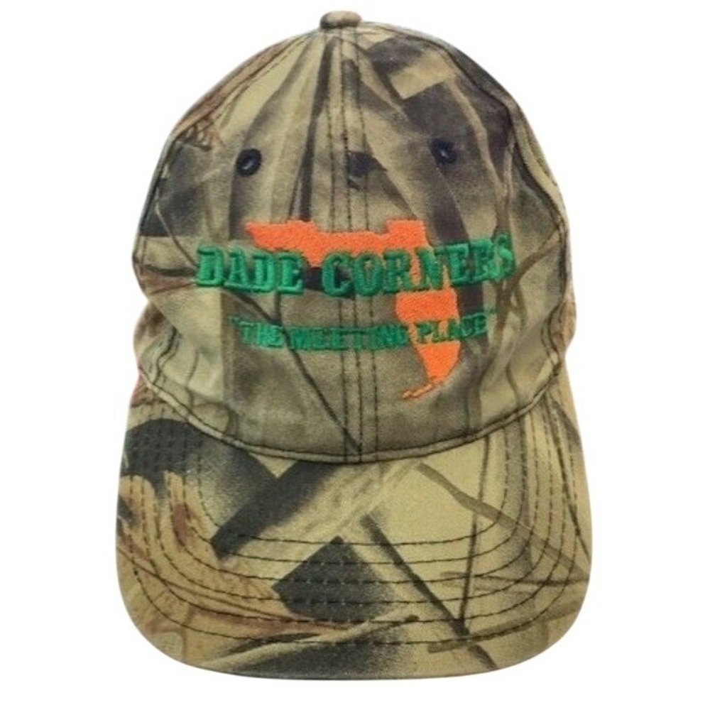 Dade Corners Camo Baseball Cap Adjustable Hat‎ With Embroidered Florida Design
